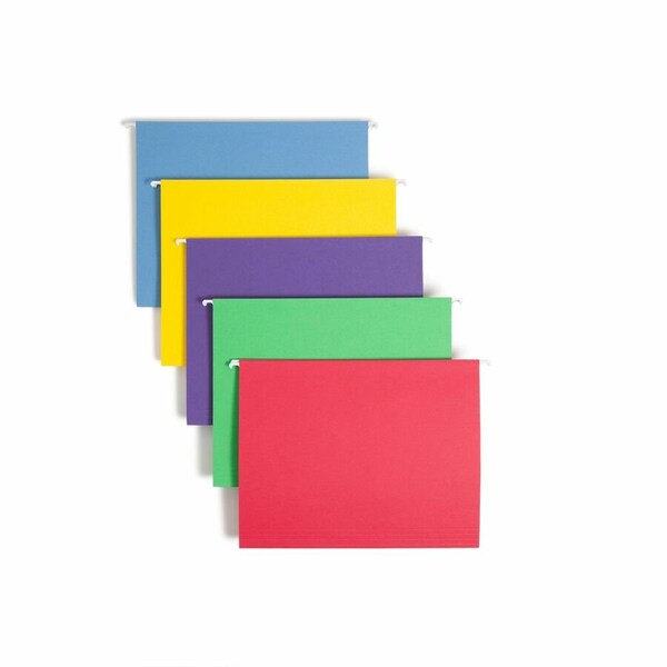 Smead COLOR HANGING FOLDERS WITH 1/3 CUT TABS, LETTER SIZE, 1/3-CUT TAB, ASSORTED, 25PK 64020 - main