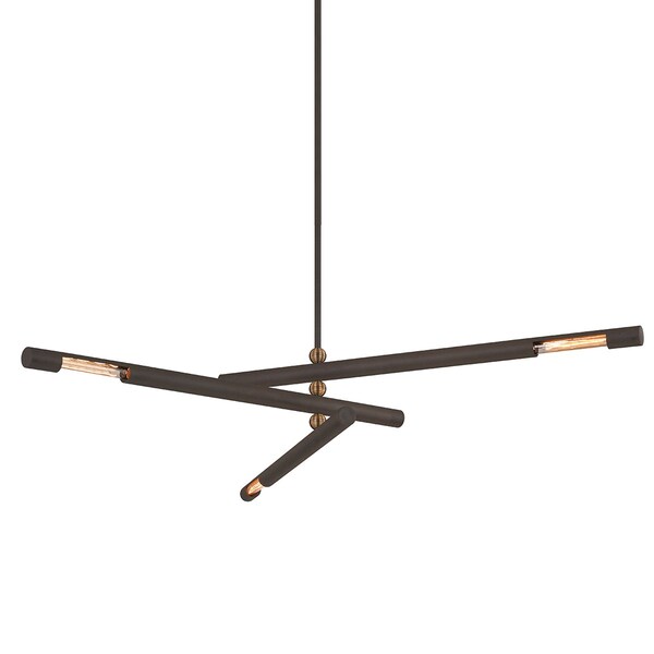 Troy Lighting Hendrix 3 Light Chandelier 62.25 In. Bronze F6886-BRZ/PBR - main
