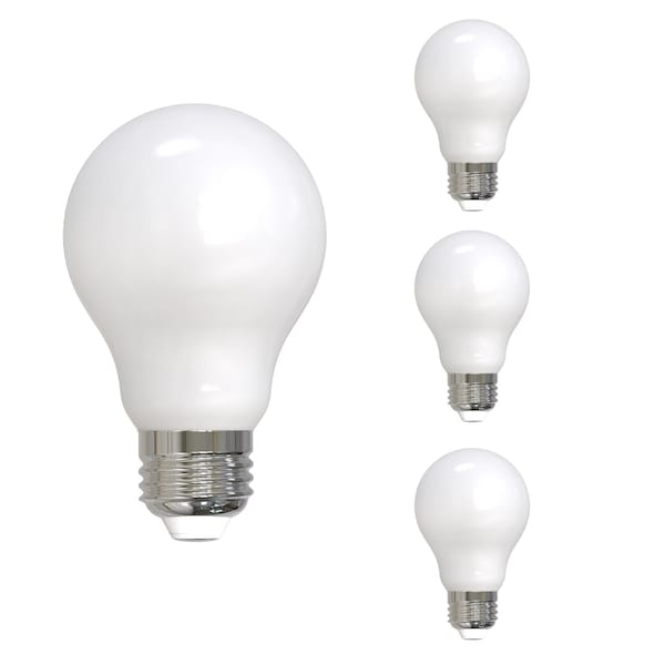 Bulbrite LED Filament PK of (4) 7 W Dimmable A19 Light Bulb with Milky Glass Finish and E26 Base - 4000K 862304 - main
