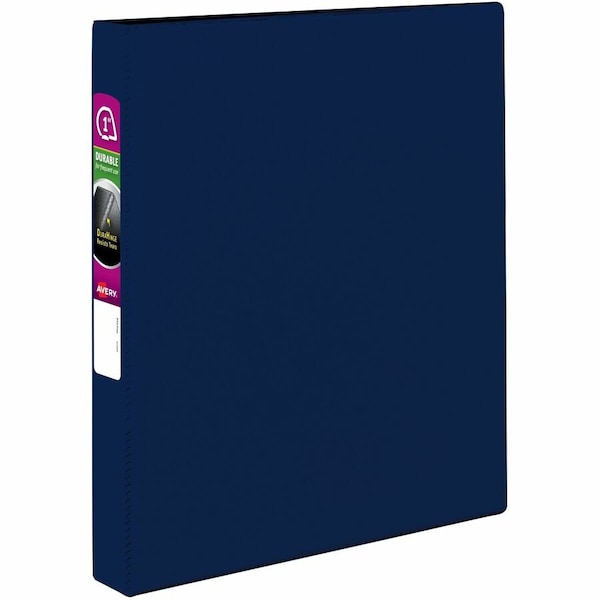 Avery Dennison Durable Round Ring Reference Binder For 11X8-1/2 Sheets, 1" Capacity, Blue 27251 - main