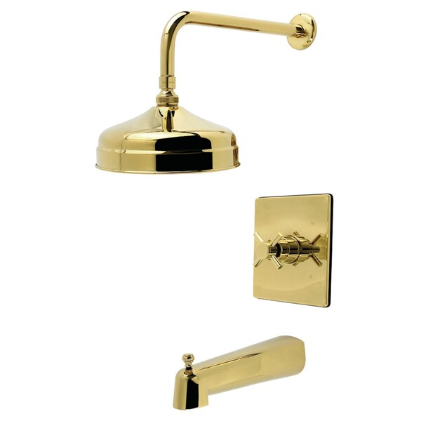 Kingston Brass Single-Handle Pressure Balanced Tub and Shower Faucet, Polished Brass KB6342DX - main