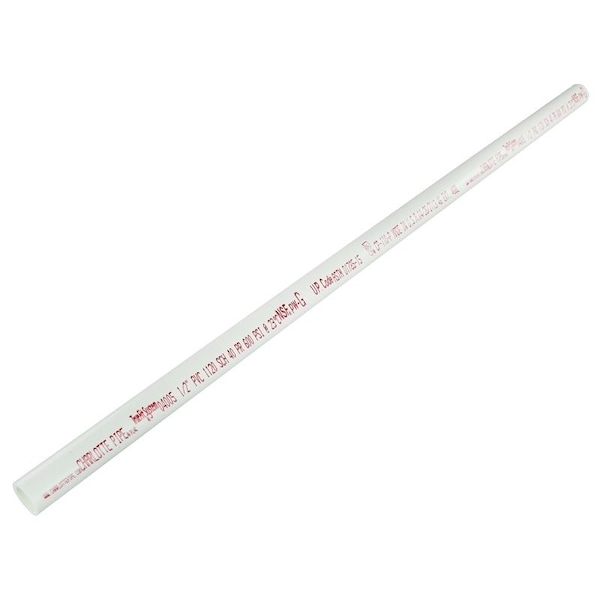 Genova Charlotte Pipe Pipe, 12 in, 2 ft L, SCH 40 Schedule, PVC, White PVC 04005 0200R - main
