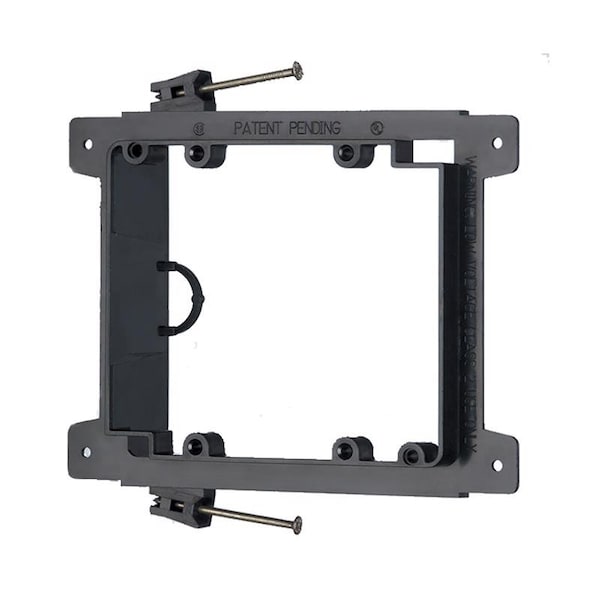 Vanco New Work Rectangle PVC 2 gang Low Voltage Mounting Bracket Black LVN2-AC - main