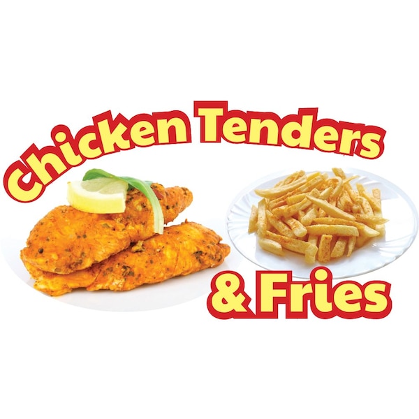 Signmission Safety Sign, 9 in Height, Vinyl, 6 in Length, Chicken Tenders & Fries, D-DC-36 D-DC-36-Chicken Tenders & Fries - main