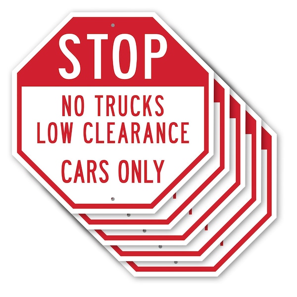 Signmission Stop No Trucks Low Clearance Cars O, 10 inch X 10 inch, Aluminum Metal Signs, 5PK OC-A-5Pack-10-225 - main