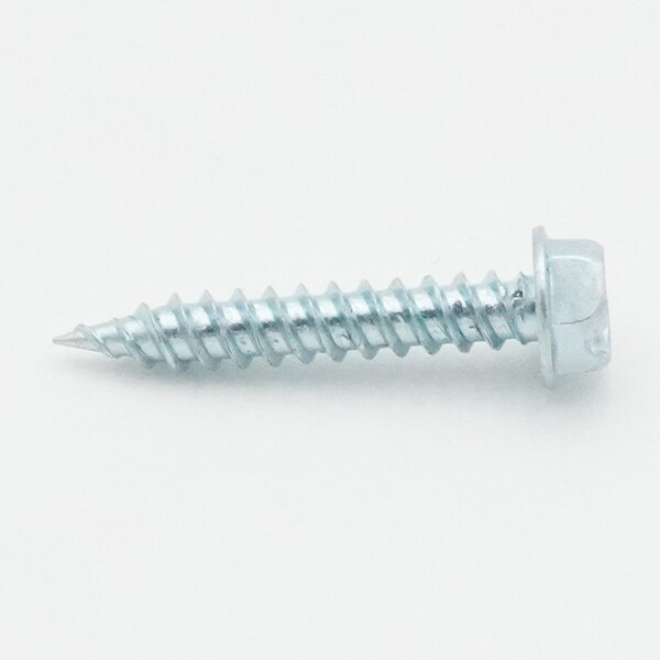 Malco 8X1, 1/4 in Slotted Hex Washer Head Sheet Metal Screws, Fast & Easy Piercing, Zinc Plated, 100PK HW8X1ZG - main
