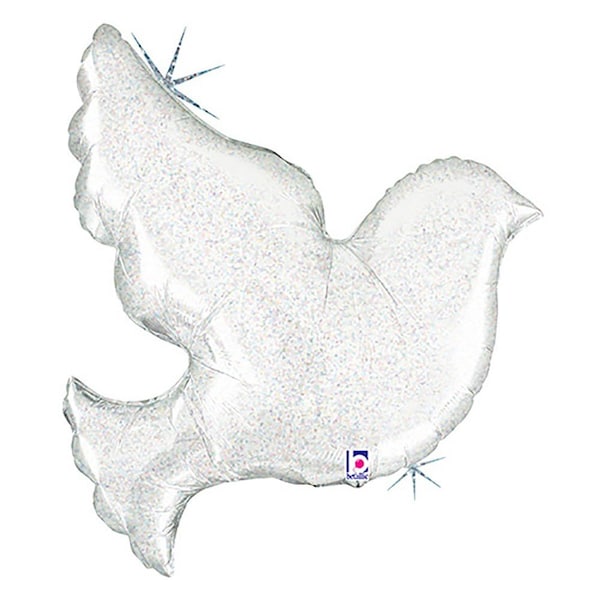 Loonballoon Anniversary Balloons, 34 inch PEARL WHITE DOVE Anniversary, Wedding, Peace Theme LOON-LAB-214242-C-U - main