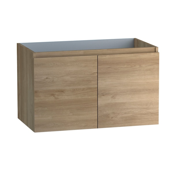 Homeroots 32" Oak Wood Freestanding Bathroom Vanity With White Sink And Two Drawers 627423 - main