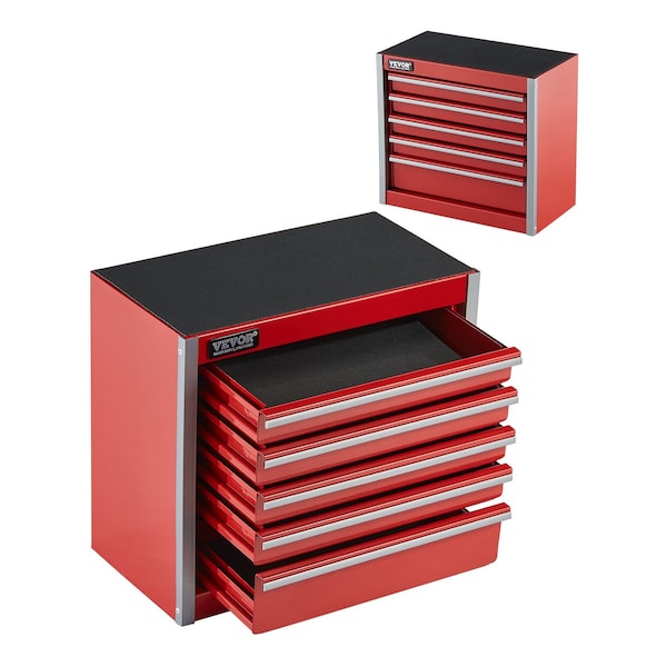 Vevor Tool Box 8.6-inch Portable Metal Tool Box with 5 Drawers Tool Organizer TBHG-905RD - main