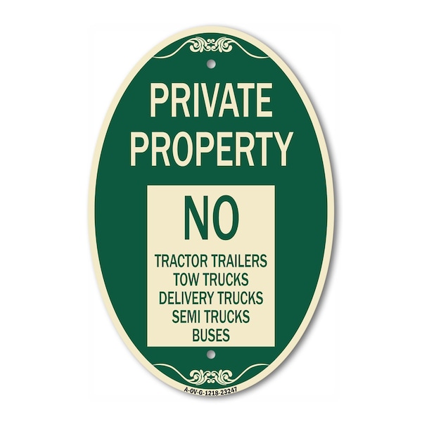 Signmission Private Property Sign Private Property No Tra, 12 In X 18 In Architectural, Heavy Gauge Aluminum A-OV-G-1218-23247 - main