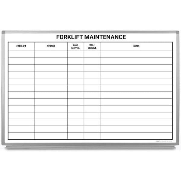 Creative Safety Supply Forklift Maintenance Whiteboard, 48in x 36in WB10109-48 - main