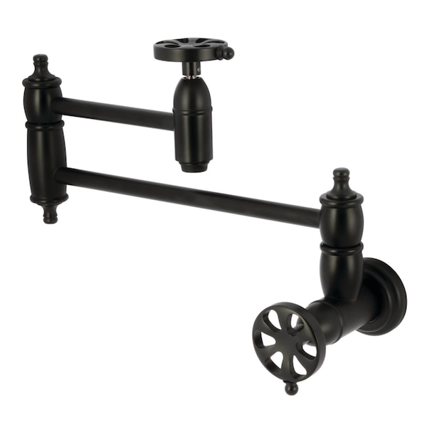 Kingston Brass Wall Mount Pot Filler Faucet, Matte Black KS3100RX - main