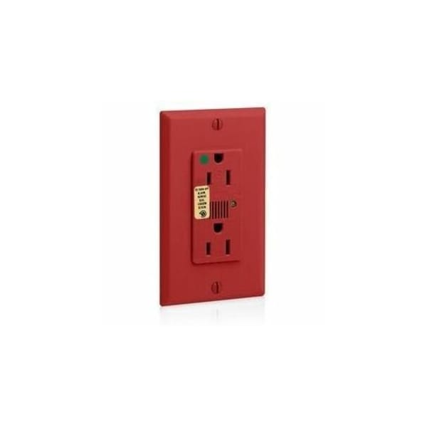 Leviton Surge Protector Receptacle, 15 Amp, 125 Volt, 5-15R NEMA, Red 8280-R - main