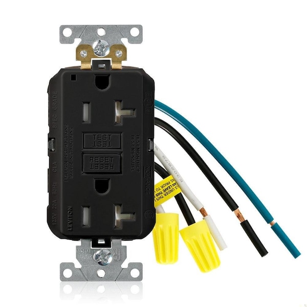 Leviton SmartlockPro GFCI 20A TR/PI Ind Gr Blk GFTR2-5LE - main