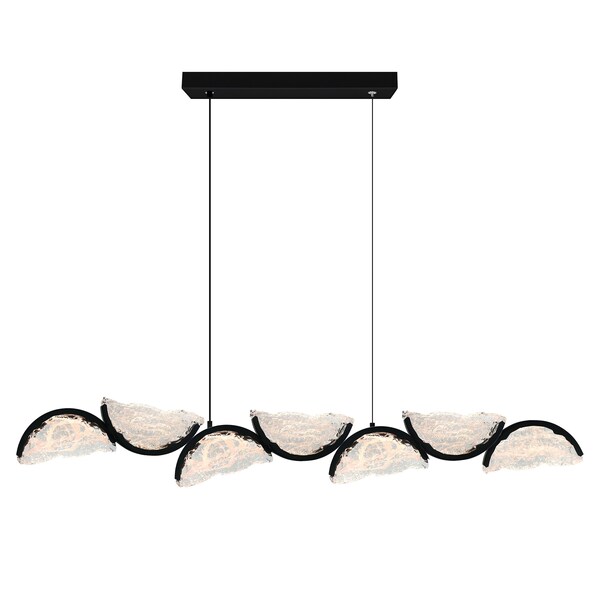 Cwi Lighting Moon Integrated LED Black Chandelier, 70inW 1715P54-7-101 - main
