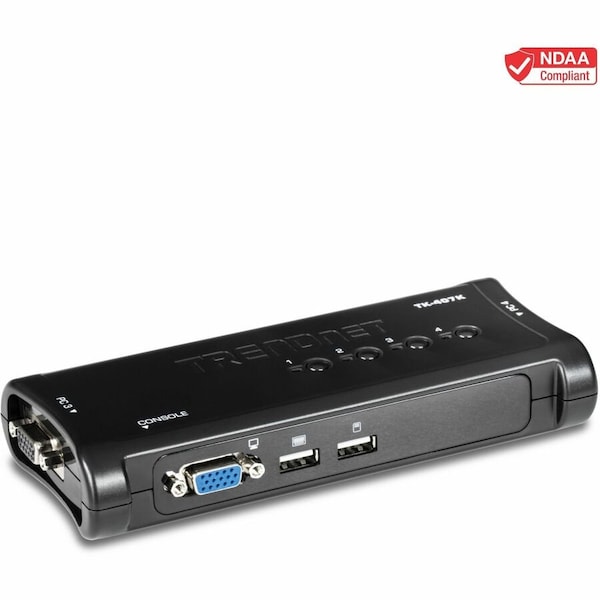 Trendnet 4PORT KVM SWITCH USB KIT 4 X 6FT 1.8 M CABLES VGA/SVGA TK-407K - main