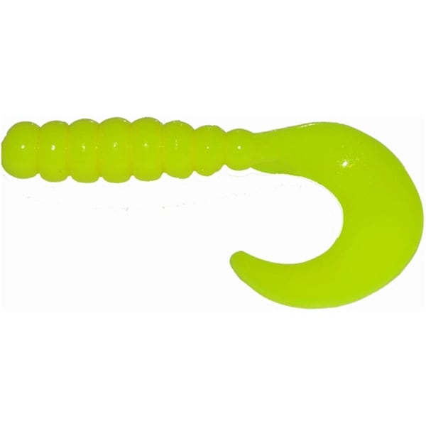 Big Bite Baits 2 in. Fat Grub, Opaque Chartreuse, 10PK FG229 - main