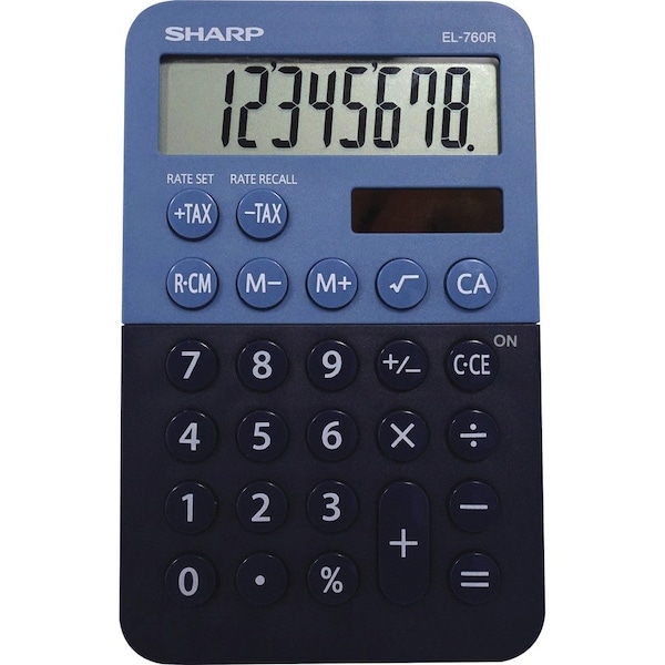 Sharp Electronics SHREL760RBBL Handheld Calculator Desktop; Blue EL760RBBL - main