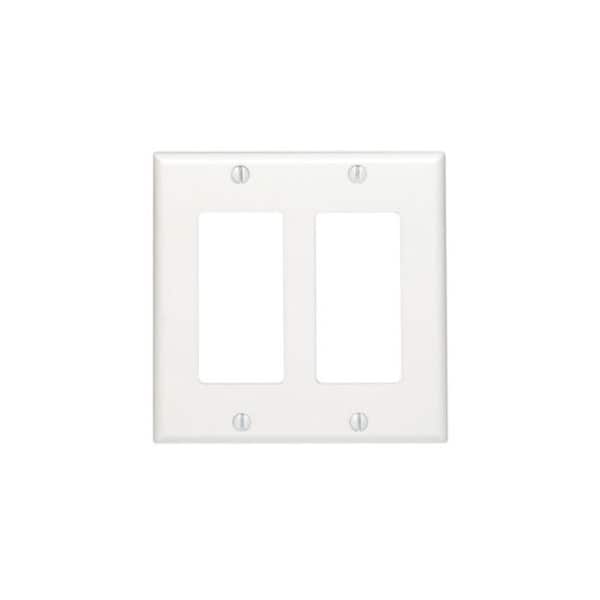 Decora Leviton Decora White 2 gang Thermoset Plastic Decorator Wall Plate 1 pk 80409-00W - main