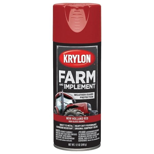 Krylon K01947000 Farm Equipment Spray, High-Gloss, New Holland Red, 12 oz K01947008 - main