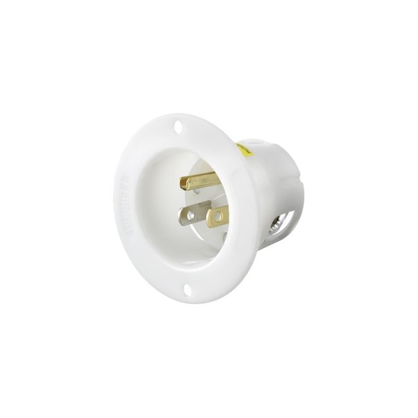 Hubbell 15A 125V 2-Pole 3-Wire Grounding Straight Blade 5-15P White Industrial/Commercial Device HBL5278C - main