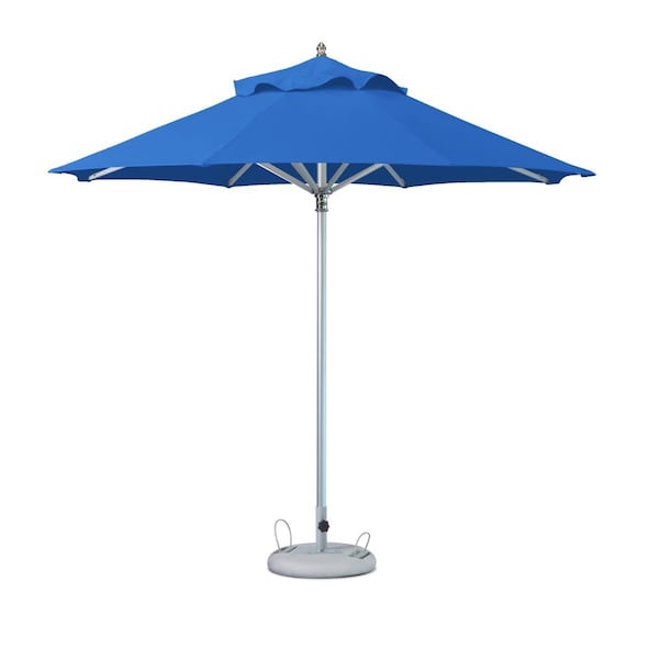 Homeroots 10ft Blue Polyester Round Market Patio Umbrella 491973 - main