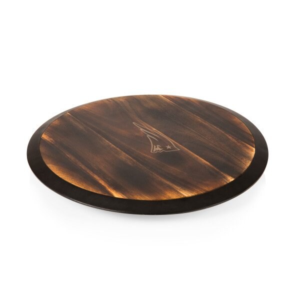 Picnic Time Family Of Brands New England Patriots - Lazy Susan Serving Tray, (Fire Acacia Wood) 827-18-513-193-2 - main