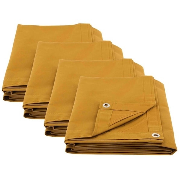 Mytee Products 8ft x 10ft Tan Canvas Tarp 12oz Heavy Duty Water Resistant, 4PK CT8-10-Tx4 - main