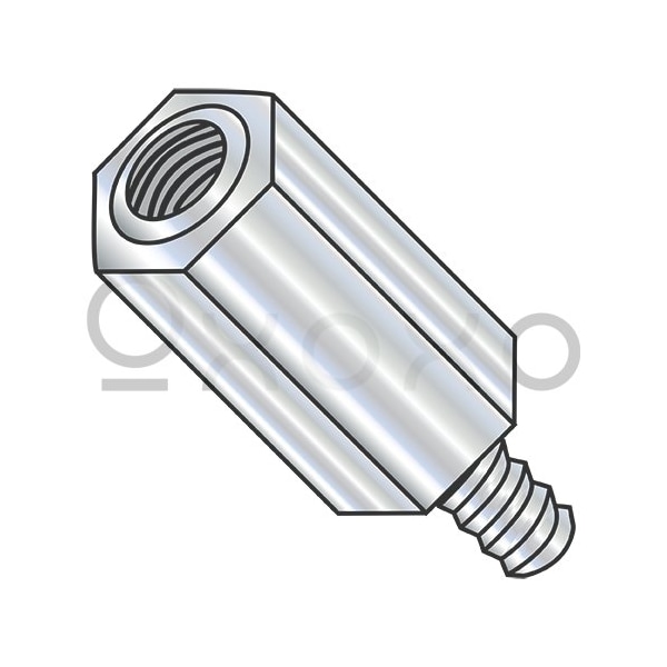 Oxoxo 8-32X7/16 #1/4in Across Flats Hex Male Female Standoff Steel Zinc Plated, 300PK 525421 - main