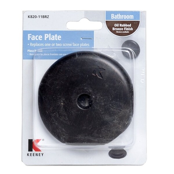 Keeney Mfg Face Plate with Screw, Metal, Oil Rubbed Bronze, For: Standard Size Tubs K820-11BRZ - main