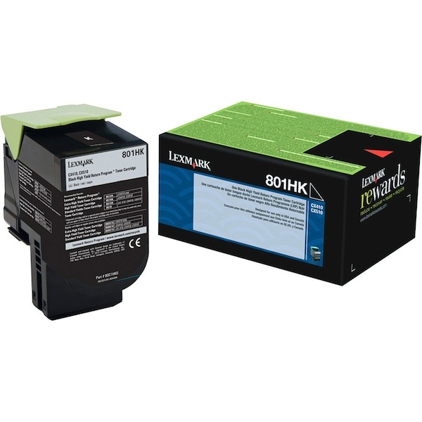 Lexmark Toner Cartridge, Black, 801HK LEX80C1HK0 - main