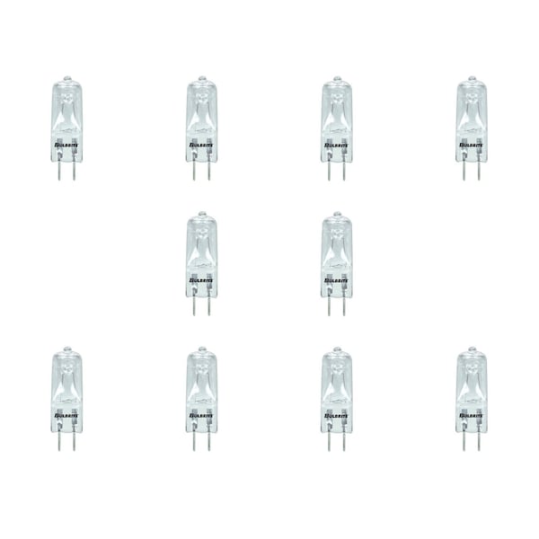 Bulbrite 75W 120V Dimmable Clear T4 Halogen Mini Light Bulbs, Bi-Pin G6.35 Base, 2900K, 10PK 860822 - main