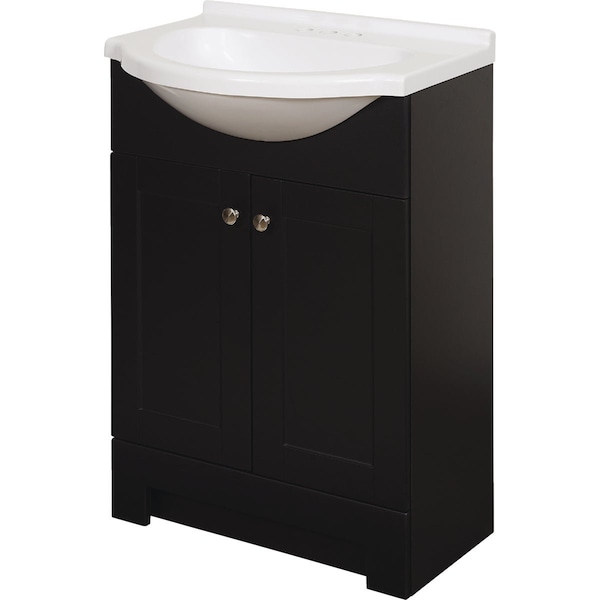 Zenith Zenna Home Espresso 24'' Wx35'' Hx18''D Euro Vanity with Wht Cultured Marble Top SEC24CH - main