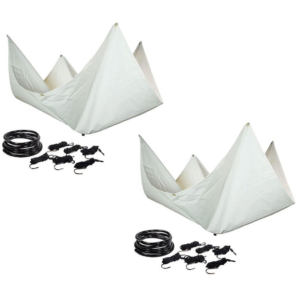 Mytee Products 5 ft x 5 ft Drain Tarp - Roof Ceiling Leak Drip Diverter Tarp Heavy Duty - White, 2PK DD5-5-Whitex2 - main