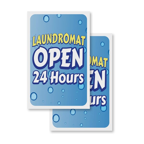 Signmission Laundromat, Vinyl Decals Only 24 Inch x 36 Inch, Vinyl Decal, 2PK DSB-2436-2PACK-30399 - main