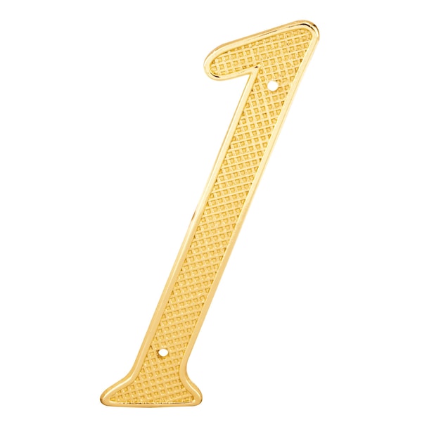 Primeline Tools 4 in. House Number 1, Diecast, Brass Finish, PK2 MP4281 - main