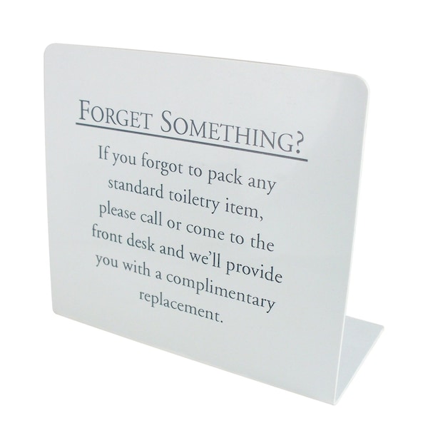 Rdi Hospitality Sign Forget Something LType 100cs, 100PK S-HOS-FS - main
