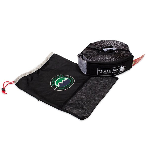 Overland Vcl Tow Ropes & Straps, 3 Inch Width X 30 Foot Length; Rated At 30,000 Pounds; Gray With Black Ends; 19069916 - main