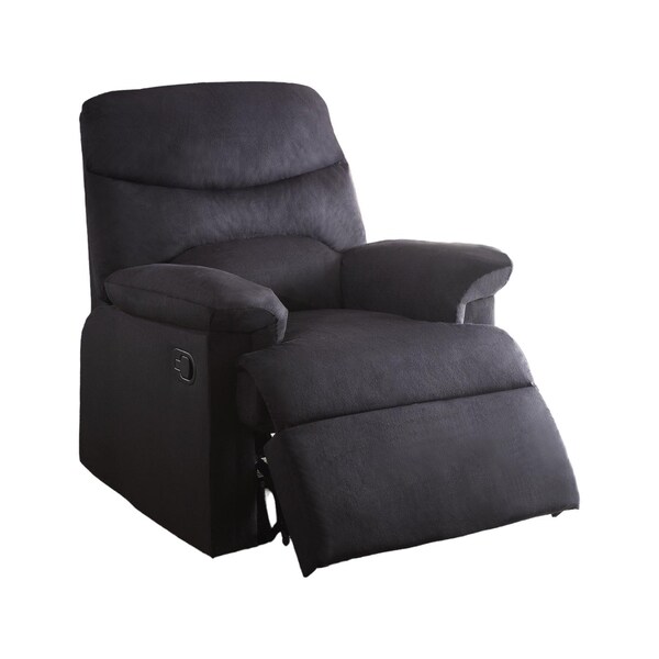 Homeroots 35" Black Microfiber Manual Recliner 285824 - main