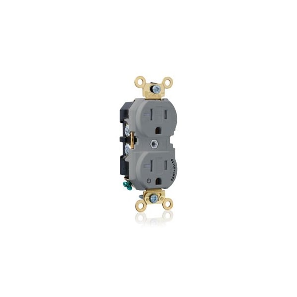 Leviton Plugs&Rcptcls, 20A, 125VAC, Gry, Nylon, PK10 5362-1PG - main