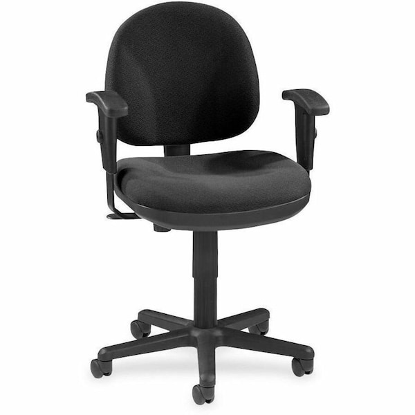 Lorell Task Chair, 17.30" to 22.40", Adjustable Arms, Black LLR80004 - main