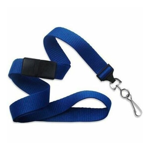 Brady LANYARD STANDARD, ROYAL BLUE 5/8in, FLAT WOVEN BREAK-AWAY LANYARD W/NICKEL PLATED STEEL SWIVEL HOOK 2138-5002 - main