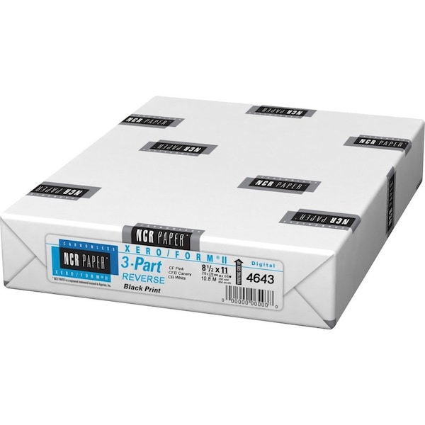 Ncr Paper XeroForm II Laser, Inkjet Carbonless Paper Pink, Canary, Bright White, Assorted, 500PK NCR4643 - main