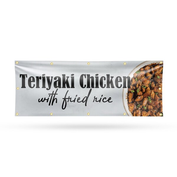 Signmission Teriyaki Chicken with Fried Rice, 48 Inch x 120 Inch, Vinyl Banner B-120-30884 - main