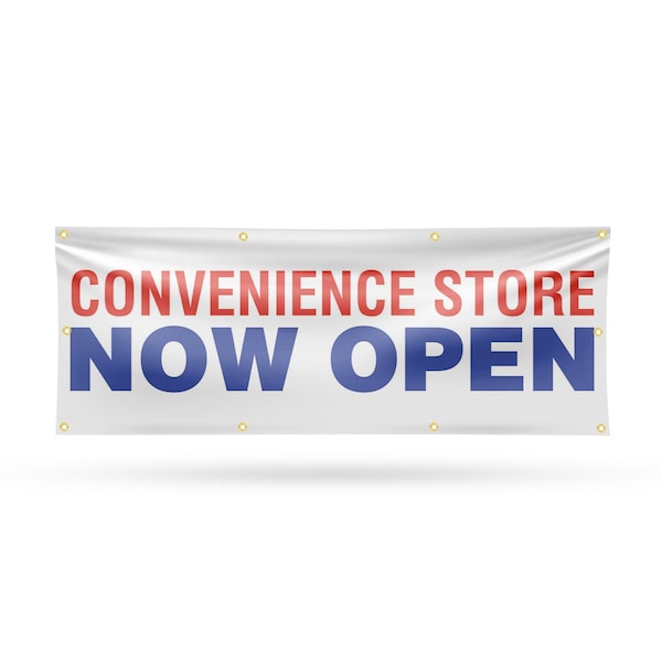 Signmission Convenience Store Now Open, 36 Inch x 96 Inch, Vinyl Banner B-96-30528 - main