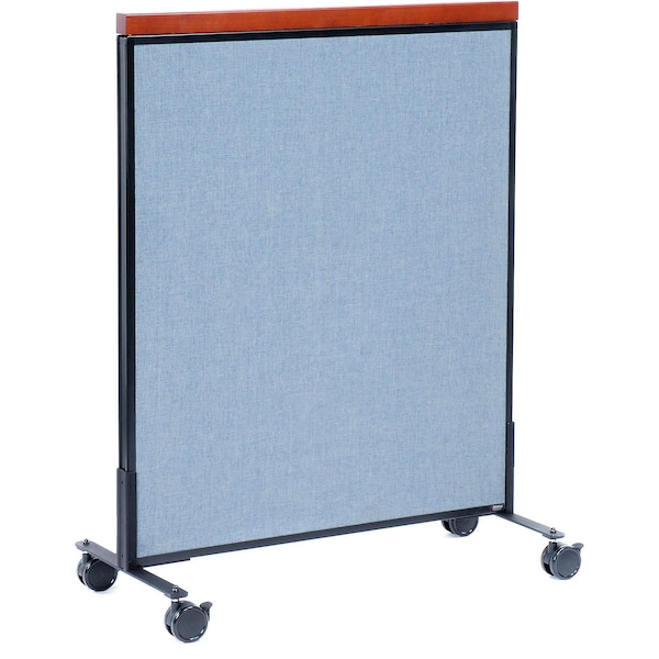 Global Industrial Interion Mobile Deluxe Office Partition Panel, 36-1/4"W x 46-1/2"H, Blue 694967MBL - main