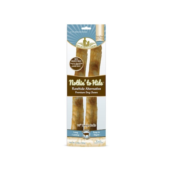 Fieldcrest Farms Nothin' to Hide Dog Chew Treat Rolls, Beef Flavor, Large 10-In Pair 153 - main