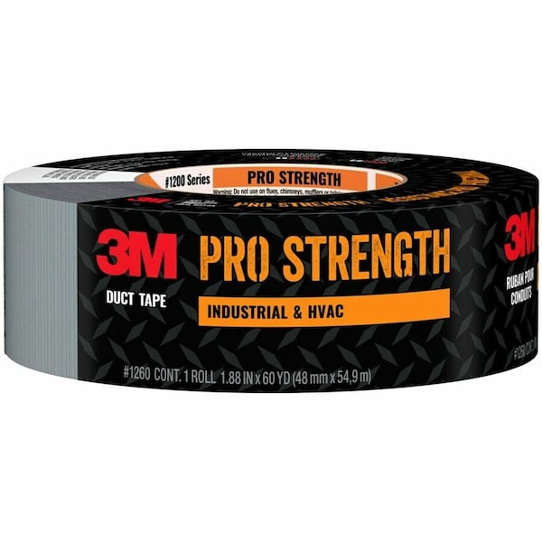 3M 1.88" x 60 Yds Silver Pro Strength Professional Duct Tape 1260-A - main
