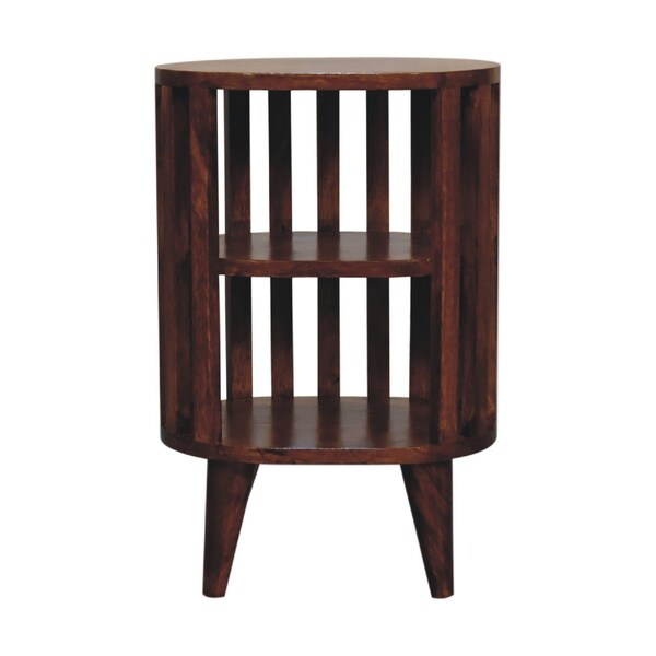 Homeroots 22" Brown Solid Wood Round Nightstand 651792 - main