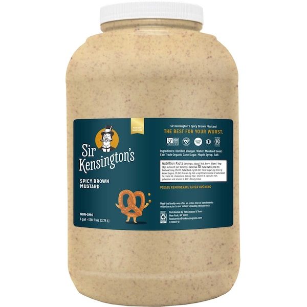 Sir Kensingtons Spicy Brown Mustard, 1 Gallon, 4PK 67314250 - main